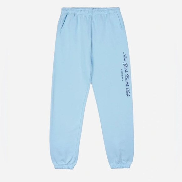 NWOT Sporty & Rich NY Health Club Sweatpants Sky Blue Small - Picture 1 of 11